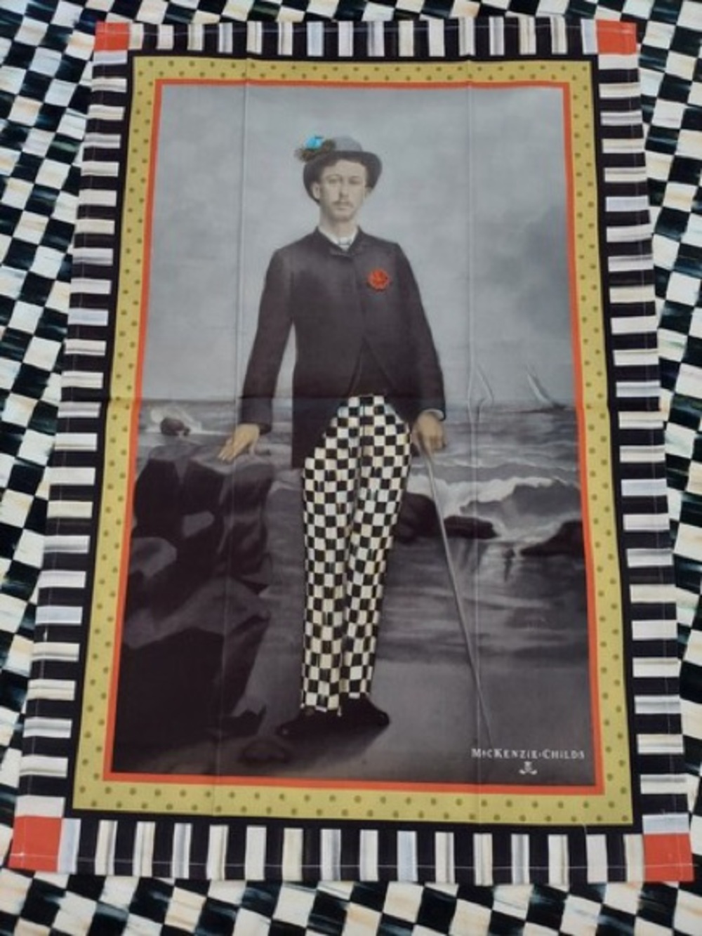 Mackenzie-Childs Man Wit A View Courtly Check Dish Towel